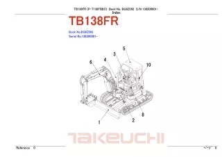 Takeuchi TB138FR Compact Excavator Parts Catalogue Manual (Serial No. 13820001 and up)