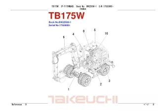 Takeuchi TB175W Hydraulic Excavator Parts Catalogue Manual (Serial No. 17520003 and up)