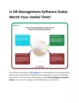 Is HR Management Software Dubai Worth Your Useful Time