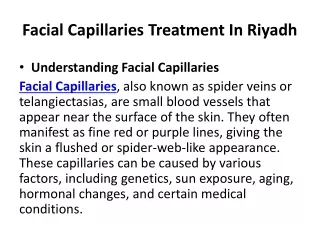Facial Capillaries Treatment In Riyadh