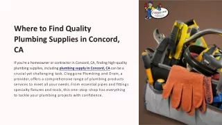 Where to Find Quality Plumbing Supplies in Concord, CA