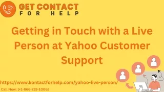 How can I talk to a Live person at Yahoo