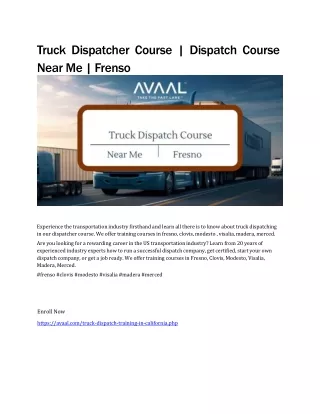 Truck-Dispatcher-Course-Fresno