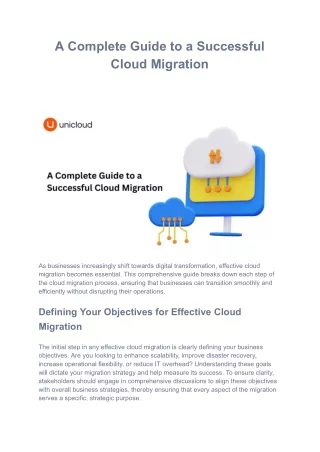 A Complete Guide to a Successful Cloud Migration