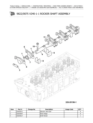 JCB 260 WHEELED Robot Parts Catalogue Manual (Serial Number 01745010-01754999)