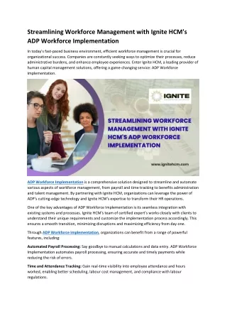 Streamlining Workforce Management with Ignite HCM