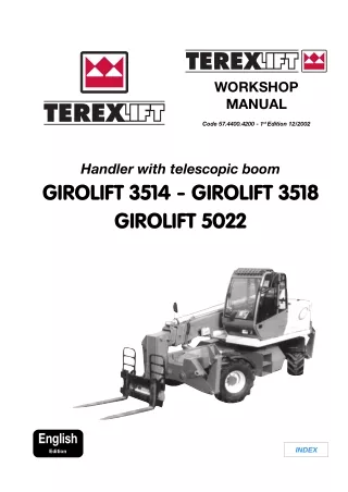 TEREX GIROLIFT 3514 TELESCOPIC HANDLER Service Repair Manual