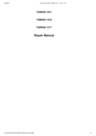 CLAAS Torion 1511 (Type K57)  Torion 1410 (Type K56)  Torion 1177 (Type K55) Wheel loader Service Repair Manual Instant