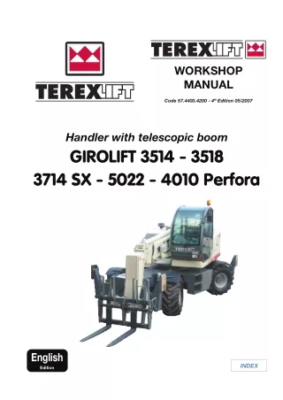 TEREX GIROLIFT 3518 PERFORA TELESCOPIC HANDLER Service Repair Manual