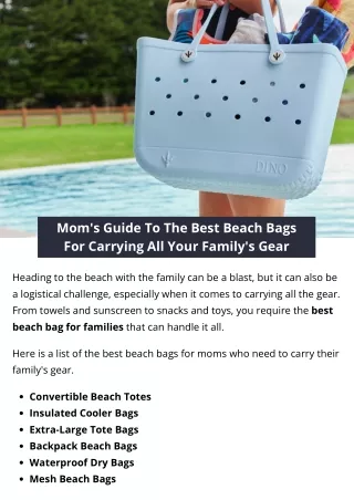 Mom's Guide To The Best Beach Bags For Carrying All Your Family's Gear