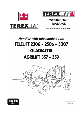 TEREX TELELIFT 2506 GLADIATOR AGRILIFT TELESCOPIC HANDLER Service Repair Manual