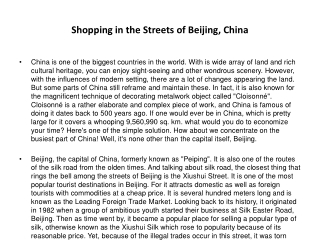 Shopping in the Streets of Beijing, China