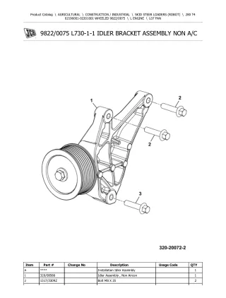 JCB 280 T4 WHEELED Robot Parts Catalogue Manual (Serial Number 02196001-02201001)