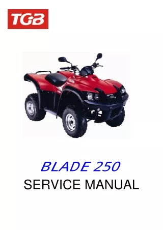 TGB Blade 250 ATV Service Repair Manual