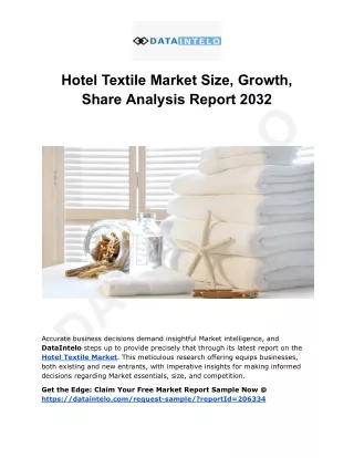 Hotel Textile Market I Global Outlook and Forecast 2032