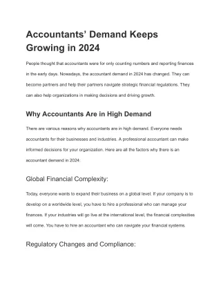 A Complete Guide on How Accountant Demand in 2024