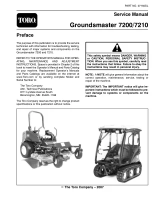 Toro Groundsmaster 7210 Service Repair Manual