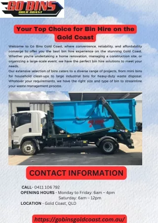 Your Top Choice for Bin Hire on the Gold Coast