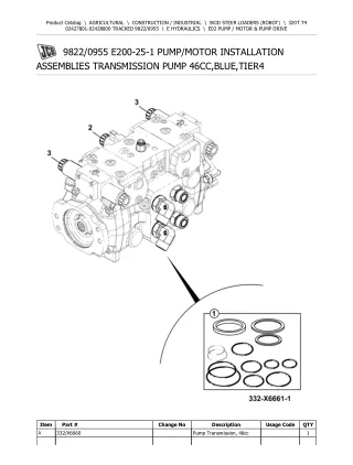 JCB 320T T4 SKID STEER LOADER (ROBOT) Parts Catalogue Manual (Serial Number  02427801-02428800)