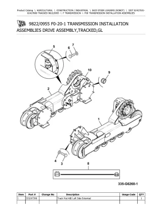 JCB 320T TRACKED (ROBOT) Parts Catalogue Manual (Serial Number  02427501-02427800)