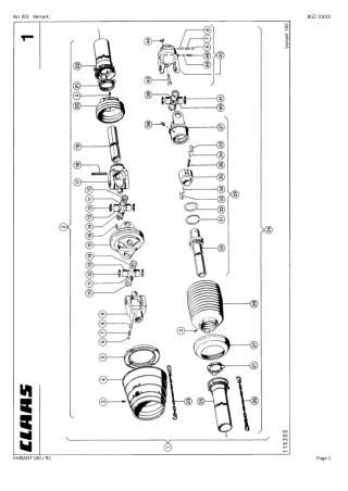 CLAAS VARIANT 180 RC Baler Parts Catalogue Manual Instant Download (SN 04700014-04799999)