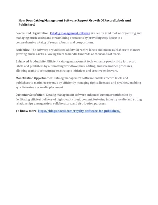 How Does Catalog Management Software Support Growth Of Record Labels And Publishers