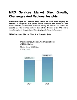 MRO Services Market Size, Growth, Challenges And Regional Insights