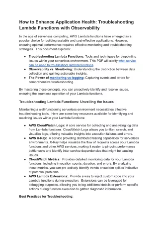 How to Enhance Application Health_ Troubleshooting Lambda Functions with Observability
