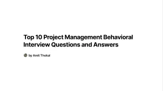 Top 10 Project Management Behavioral Interview Questions