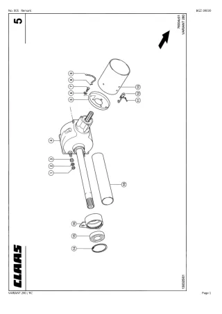 CLAAS VARIANT 280 RC Baler Parts Catalogue Manual Instant Download (SN 73000005-73099999)