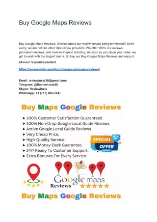 Buy Google Maps Reviews