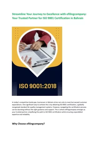 ISO Certification in Bahrain