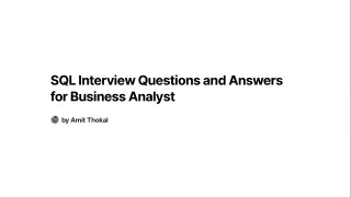 SQL Interview Questions and Answers for Business Analyst