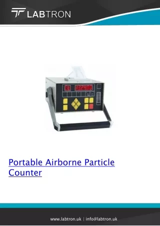 Portable Airborne Particle Counter- Battery type-Lithium-ion