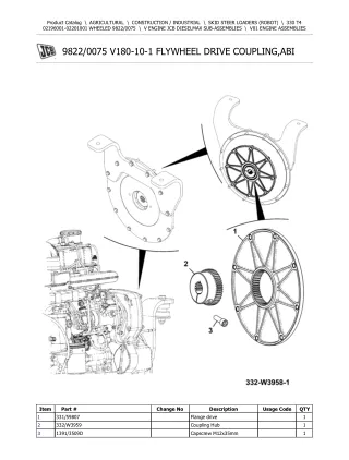 JCB 330 T4 WHEELED Robot Parts Catalogue Manual (Serial Number  02196001-02201001)