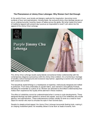 The Phenomenon of Jimmy Choo Lehengas Why Women Can't Get Enough