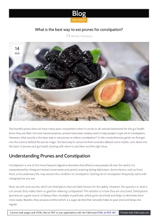 Unlocking the Power of Prunes for Constipation Relief