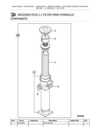 JCB 406 Loading Shovel Parts Catalogue Manual (Serial Number 02318867-02319667)