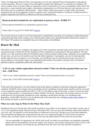 Txdmv Automobile Registration Renewal