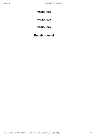 CLAAS VARIO 1380  VARIO 1230  VARIO 1080 CUTTER BAR Service Repair Manual Instant Download