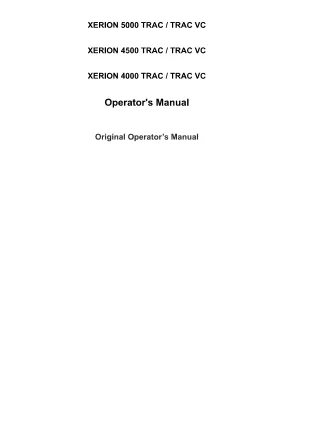 CLAAS XERION 5000 TRAC  TRAC VC  XERION 4500 TRAC  TRAC VC  XERION 4000 TRAC  TRAC VC TRACTOR Operator Manual Instant Do