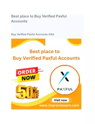 Best place to Buy Verified Paxful Accounts