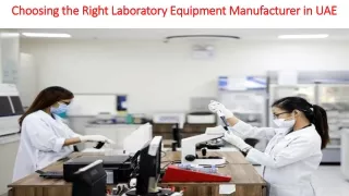 Choosing the Right Laboratory Equipment Manufacturer in UAE