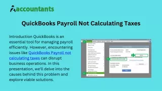 QuickBooks Payroll Not Calculating Taxes