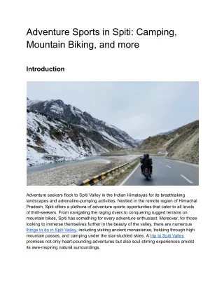 Adventure Sports in Spiti_ Camping, Mountain Biking, and more