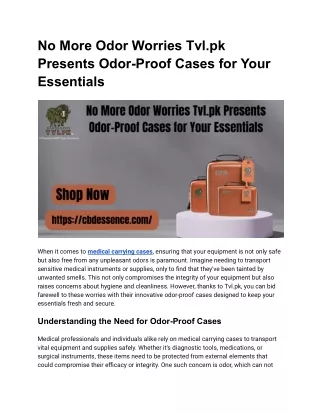 No More Odor Worries_ Tvl.pk Presents Odor-Proof Cases for Your Essentials