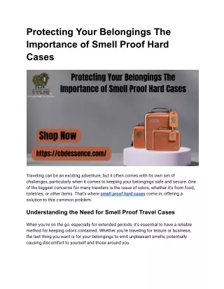 Protecting Your Belongings The Importance of Smell Proof Hard Cases