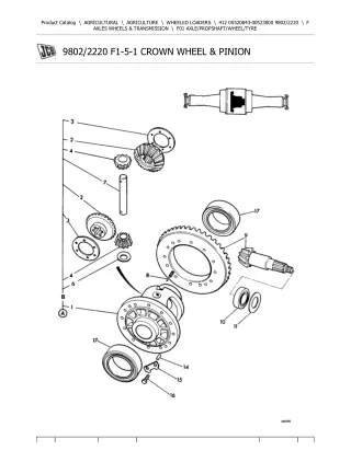 JCB 412 Wheeled Loader Parts Catalogue Manual (Serial Number 00520843-00523000)