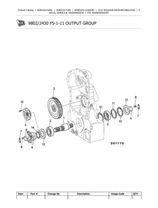 JCB 412S Wheeled Loader Parts Catalogue Manual (Serial Number 00535350-00535499)