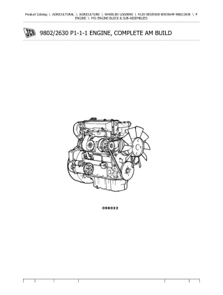 JCB 412S Wheeled Loader Parts Catalogue Manual (Serial Number 00535500-00535649)